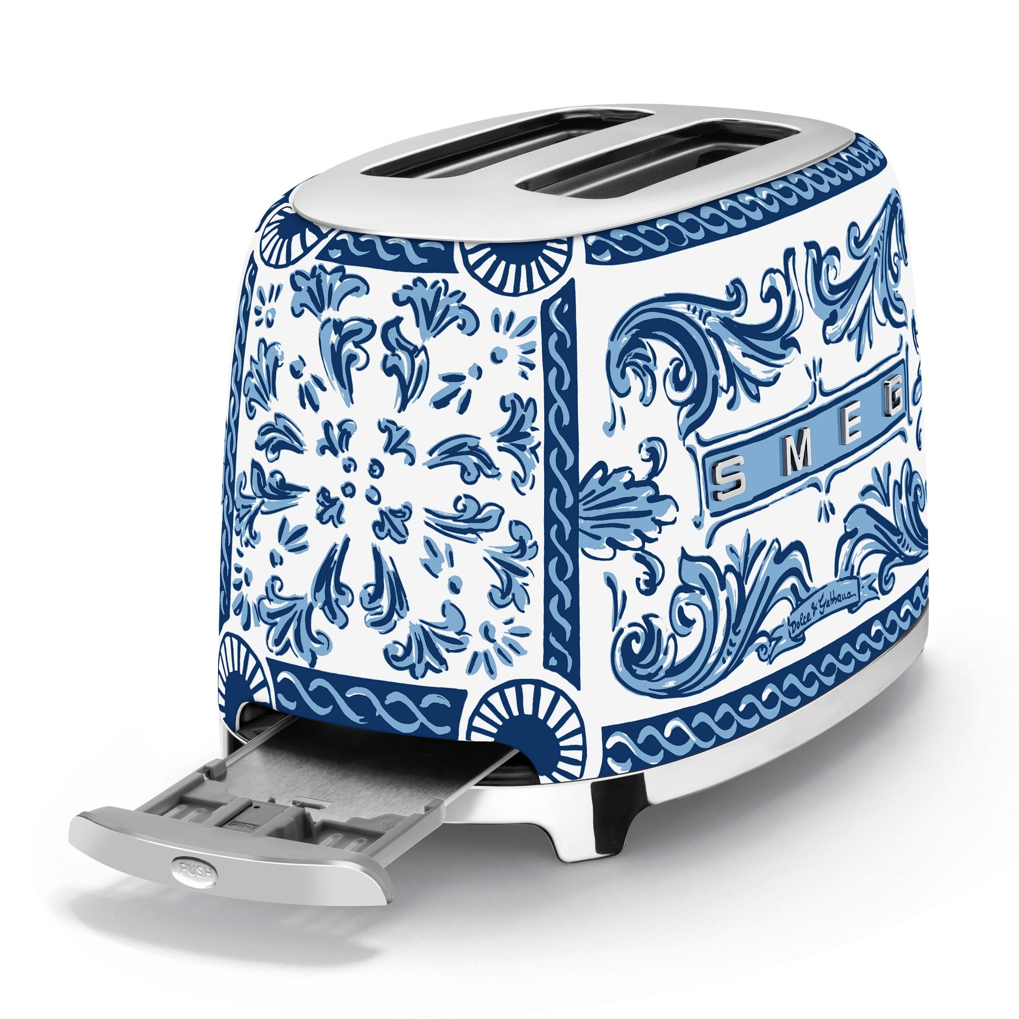 SMEG 2 Slice Toaster, Dolce & Gabbana - Blu Mediterraneo SMEG 2 Slice Toaster, Dolce & Gabbana - Blu Mediterraneo