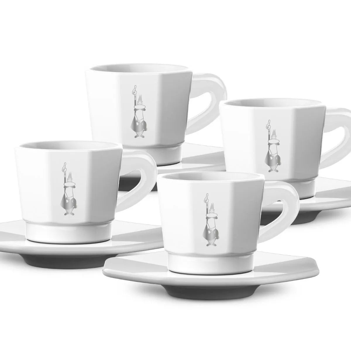 BIALETTI Set of 4 eight faces cups - White | Lifetime Kitchen