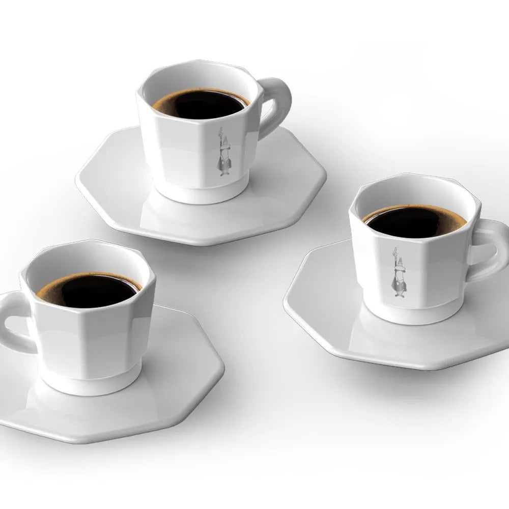 BIALETTI Set of 4 eight faces cups - White | Lifetime Kitchen
