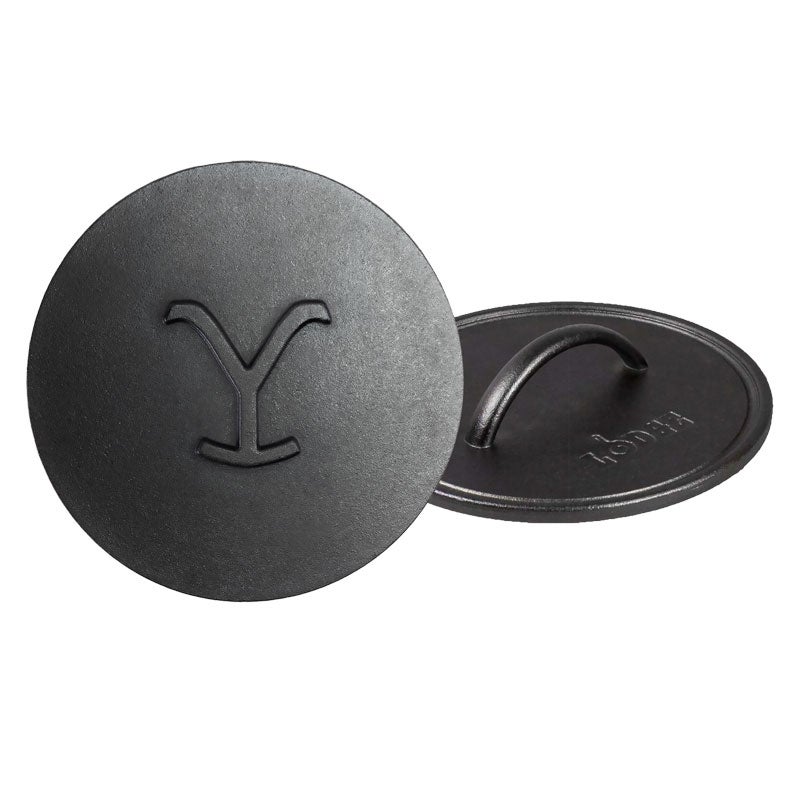 Lodge LPP3 8 1/4" Cast Iron Ribbed Grill Press - Thumbnail 5