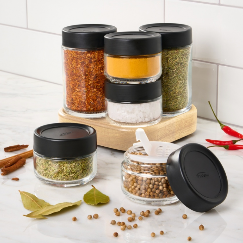 Treadeu Spice Rack TRUDEAU Spice Rack - Rotating Display - 6 Bottles | Lifetime Kitchen