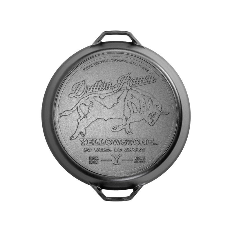 LODGE Yellowstone 17 Inch Seasoned Cast Iron Dual Handle Pan