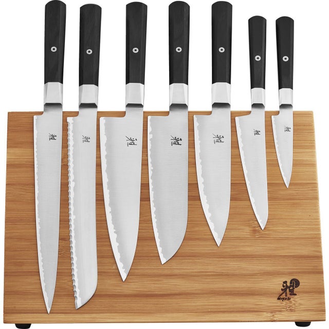 KitchenCraft Lovello Retro 5-Piece Stainless Steel Knife Set and Knife  Block – Midnight Black