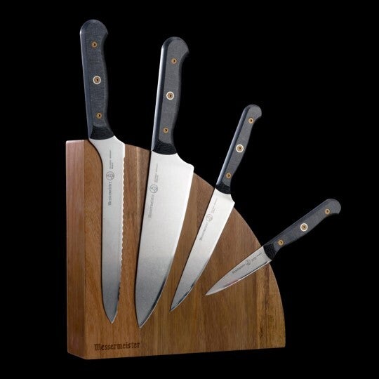 KitchenCraft Lovello Retro 5-Piece Stainless Steel Knife Set and Knife  Block – Midnight Black